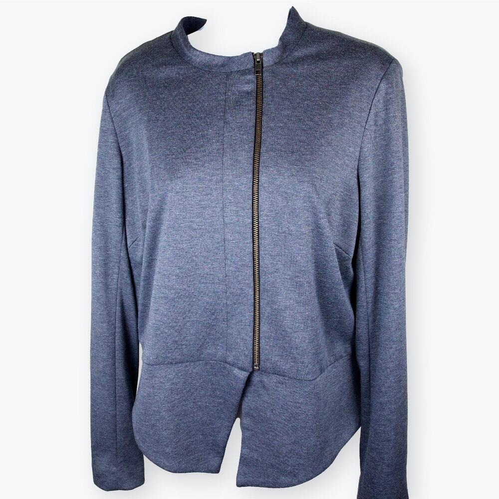 Liquid New York Charcoal Gray Knit Zip Jacket 10 NWT
